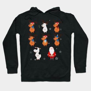 Reindeers & Santa Claus Funny Vintage Ugly Christmas Sweater Hoodie